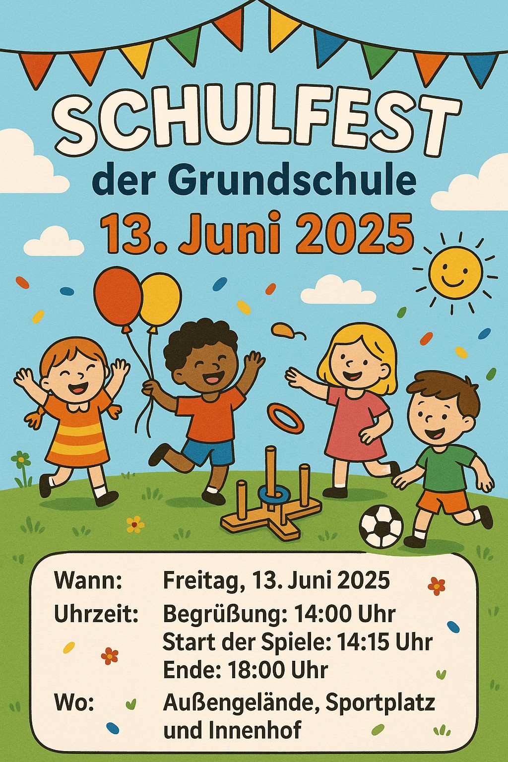 🎉 Einladung zum Schulfest der Grundschule – Wir feiern gemeinsam!